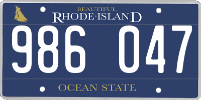 RI license plate 986047