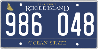 RI license plate 986048