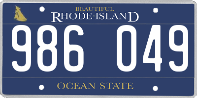 RI license plate 986049