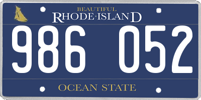 RI license plate 986052