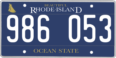 RI license plate 986053