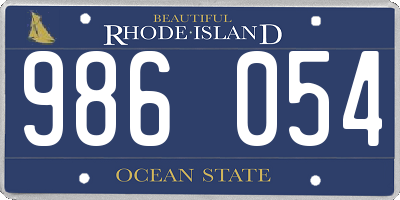 RI license plate 986054