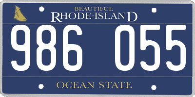 RI license plate 986055