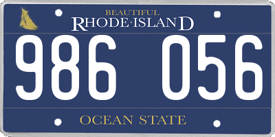 RI license plate 986056