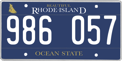 RI license plate 986057