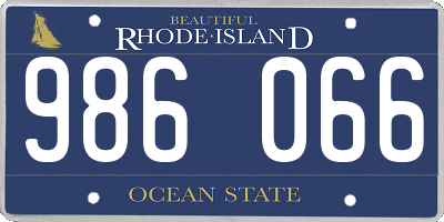 RI license plate 986066