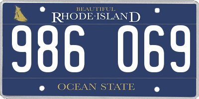 RI license plate 986069