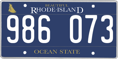 RI license plate 986073