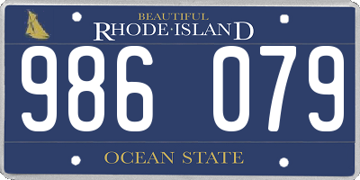 RI license plate 986079