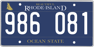 RI license plate 986081