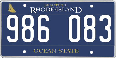 RI license plate 986083