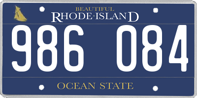 RI license plate 986084