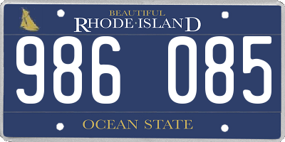 RI license plate 986085