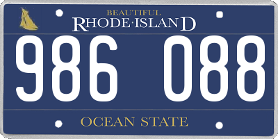 RI license plate 986088