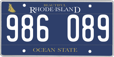 RI license plate 986089