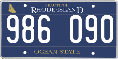 RI license plate 986090