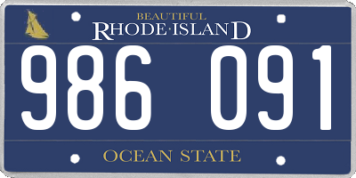 RI license plate 986091