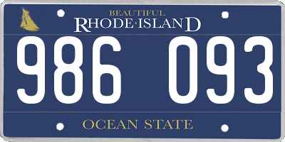 RI license plate 986093