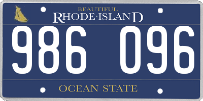 RI license plate 986096