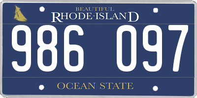 RI license plate 986097