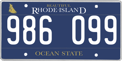 RI license plate 986099