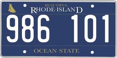 RI license plate 986101