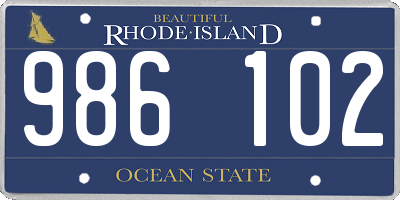 RI license plate 986102