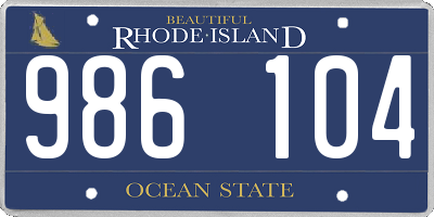 RI license plate 986104
