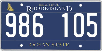 RI license plate 986105