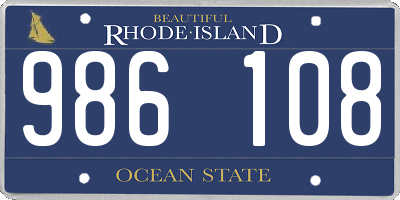 RI license plate 986108