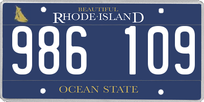 RI license plate 986109