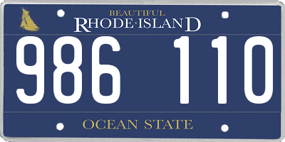 RI license plate 986110