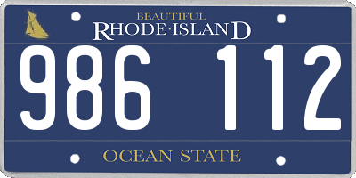 RI license plate 986112