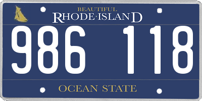 RI license plate 986118