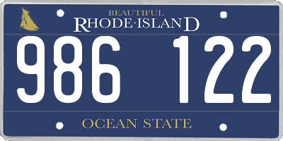 RI license plate 986122