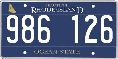RI license plate 986126