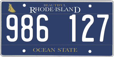 RI license plate 986127