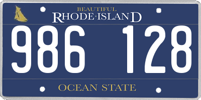 RI license plate 986128