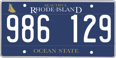 RI license plate 986129