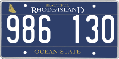 RI license plate 986130