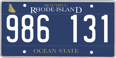 RI license plate 986131