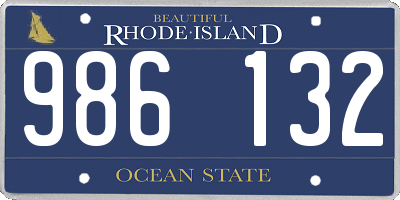 RI license plate 986132