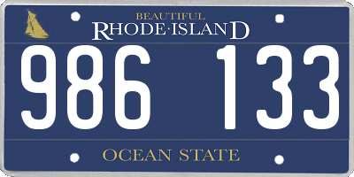 RI license plate 986133