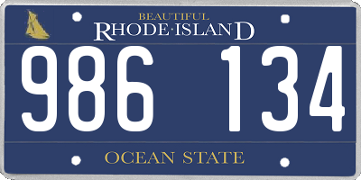 RI license plate 986134