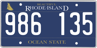 RI license plate 986135