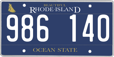 RI license plate 986140