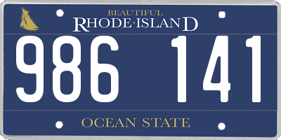 RI license plate 986141