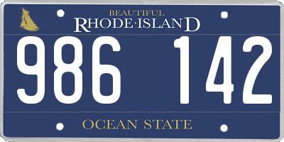 RI license plate 986142