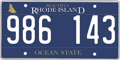 RI license plate 986143