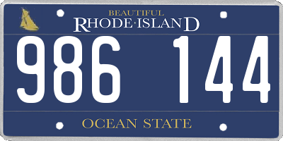 RI license plate 986144